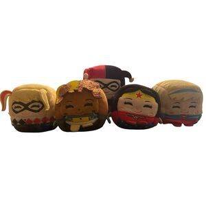 DC Kawaii Cubes Plush Lot of 5 Harley Quinn Wonder Woman Supergirl Bumblebee 2"